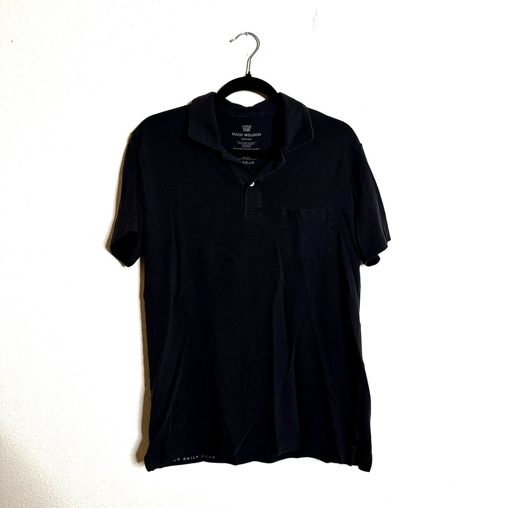 Mack Weldon for daily wear men's navy blue short sleeve polo size medium